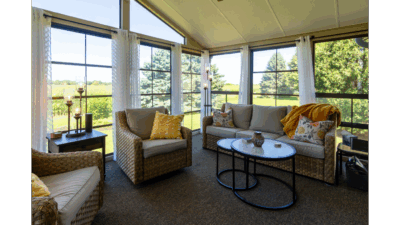 Inside of a sun room after spring maintenance has been done